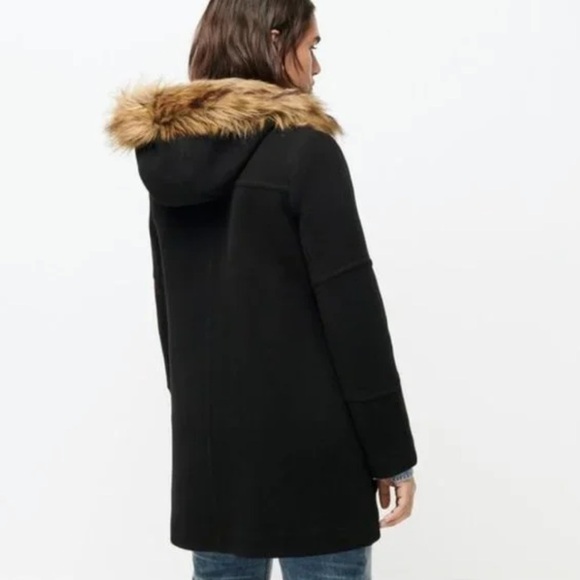 J. Crew Black Chateau Parka Italian Stadium Cloth Wool Jacket - Picture 2 of 16